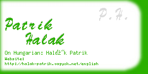 patrik halak business card